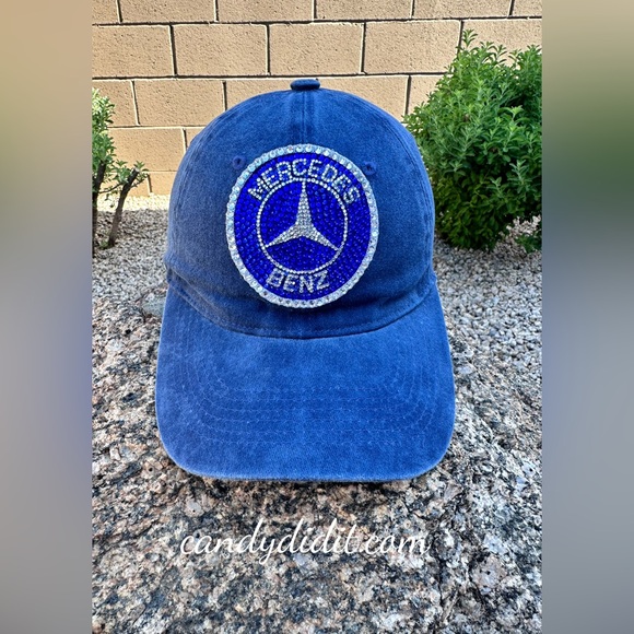 NWT Candy Did It! Handmade Blue Twinkle Mercedes Benz Vintage Look Ball Cap - Picture 1 of 10